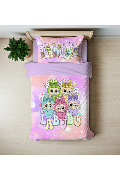 hediyechy Gift Duvet Cover Labubu 3D Digital Printed Printed Single Size Bedding Set Without Bed Sheets