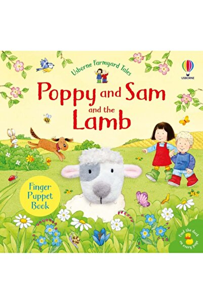 Usborne Carte interactivă cu păpușă de deget Miel, „Poppy, Sam și Mielul”,