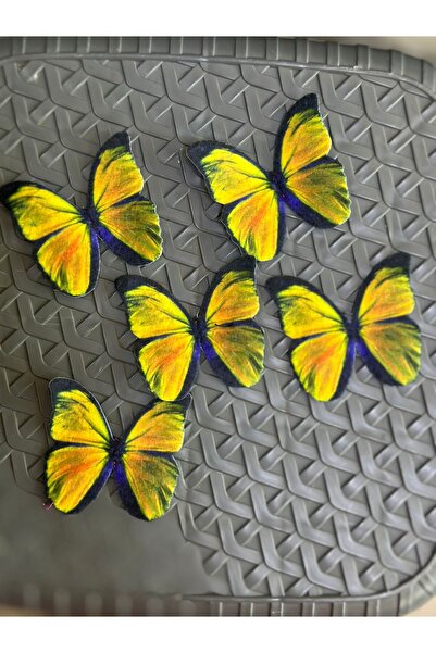 Gönülden Tasarım 6X6 CM 5 BUC SET FLUTURE APAREL CUSUT APLICAȚIE Galben