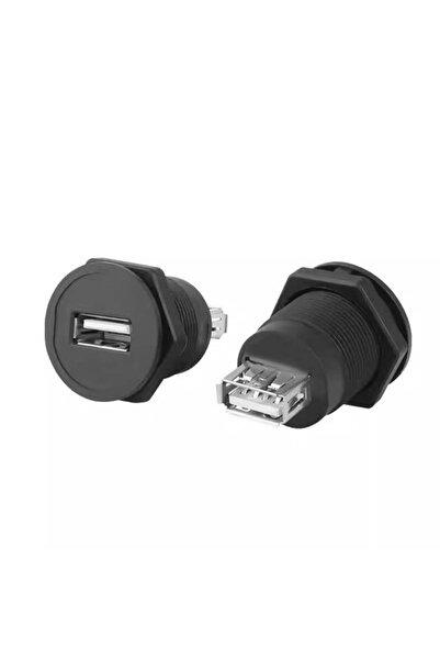 Powermaster USB-01C-BK 22mm Pano Tip Siyah USB-A Dişi Soket