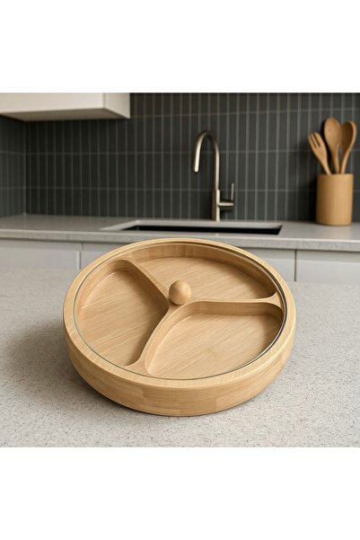 Ünal Ahşap 3 Bölmeli Çerezlik & Kahvaltılık