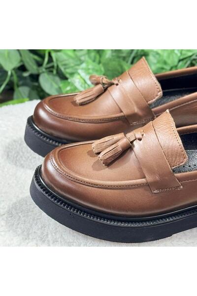 MEY Inside Outside Natural Leather Thick Heel Loafer Ballet M1166