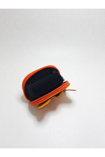 yedideri Elephant Shaped Real Leather Card Holder – Symbol of Abundance and Luck Accordion Wallet