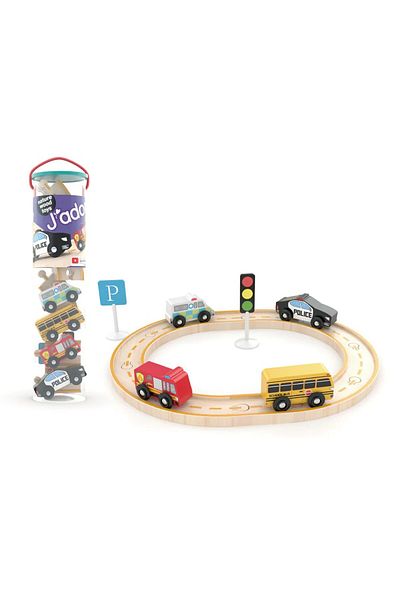 OEM J Adore wooden city train set in tube