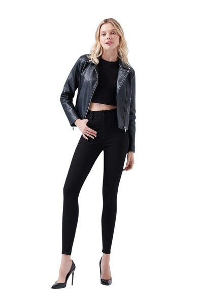 byhaziran butik Women's Lycra High Waist Skinny Jeans