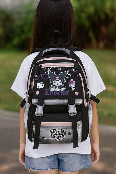 JOJO KIDS rucsac pentru școală primară kuromi pentru fete, geantă impermeabilă, set de 3