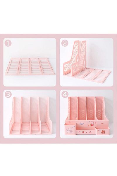 ALPA STORE 3 Compartment Modular Design Organizer Pen Holder Magazine Holder Folder Archive Box Disassembled