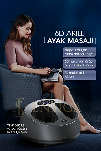 EN SİGA 6D Ayak Masaj Makinesi Kumandalı Yoğurma Sıcak Kompres Ev Ofis Hava Yastığı Tam Sarılı Ayak Masajı