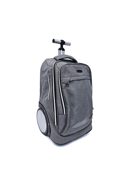 B4U Unisex trolley school bag 2 compartments gray high school 1802B