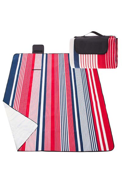 SERSIMO Picnic or beach blanket, with insulating foil and handle, 160x200cm, blue red