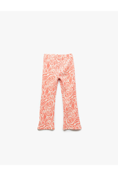 Koton Βαμβακερό κολάν με ελαστική μέση με σχέδιο καμπάνα