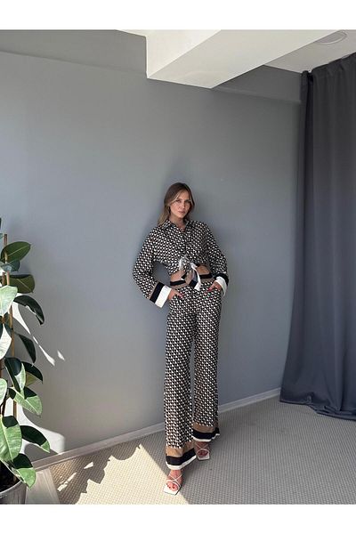 AlisaSu Patterned Bottom Top Premium Viscose Set