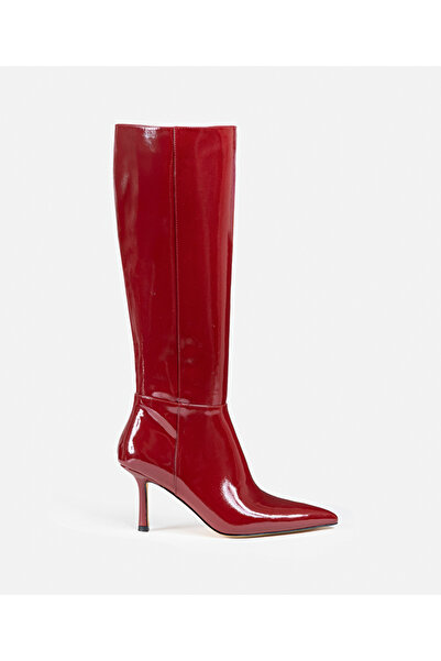 İpekyol Rugan görünümlü topuklu çizme