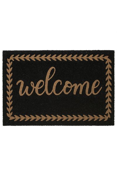 TSUMAB Welcome Coir Doormat – Black & Natural