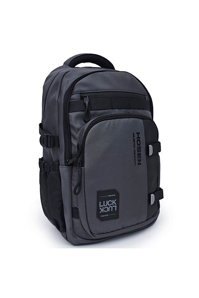 B4U Dark gray school backpack with 2 compartments for high school 2516