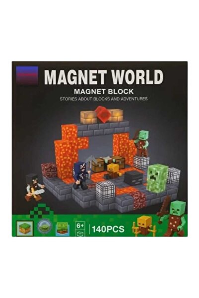 MASHASHOP Set de constructie magnetic, Intra in lumea virtuala, Minecraft, multicolor, 140 piese