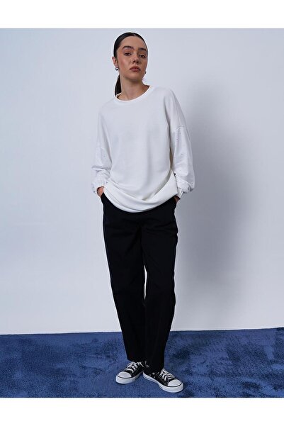 Kayra Hotfix Друкований Скуба Світшот Екрю