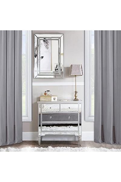 Vanity Living Wall Mirror – Treviso Gold, 60x90cm Decorative Modern Mirror for Living Room, Bedroom or Hallway