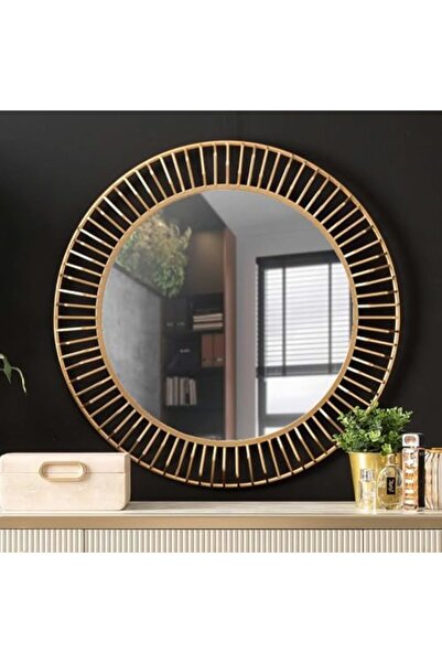 Vanity Living Circular Wall Mirror - Luxury Vanity Mirror with Gold Finish With Sun