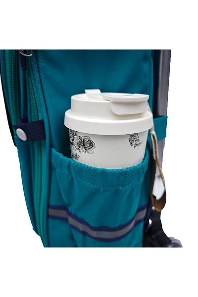 B4U School trolley bag with 2 wheels for boys, green, 2 compartments, grades 0-2 6002-2