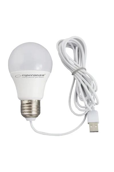 ESPERANZA Warm light LED bulb, USB powered, 5 W, cable length 2.5 m