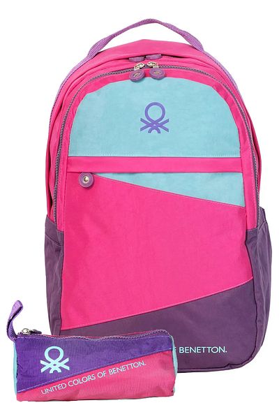 United Colors of Benetton Unisex Teen High School College 2-Piece School Set School Bag and Pen Holder Set 1
