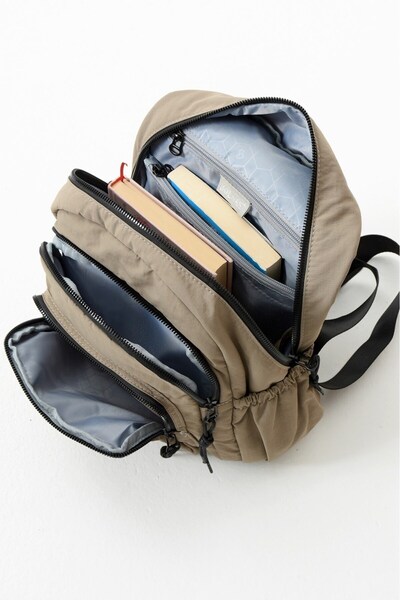 Paul Brand Women's 3 Compartment Lightweight & Large Volume Water Resistant Brown Clinker Fabric Daily Backpack Mat1109