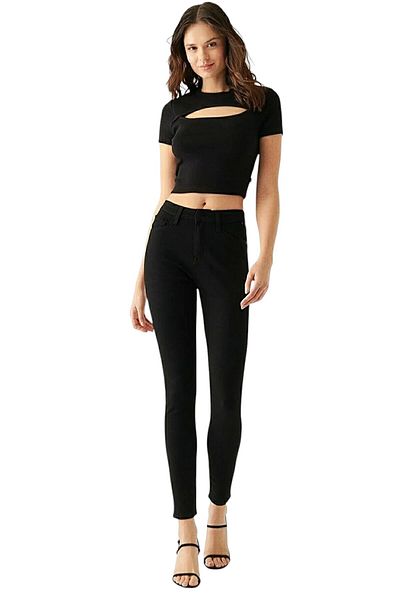 byhaziran butik Women's High Waist Lycra Skinny Jeans