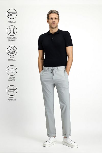 Kiğılı Techno-Line Super Slim Fit Extra Slim Fit Lycra Classic Fabric Trousers
