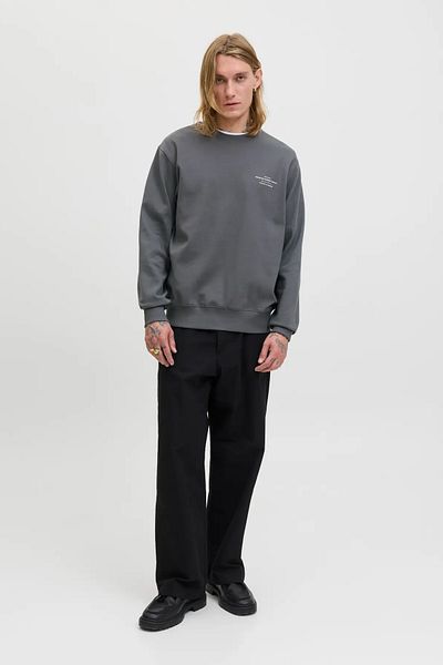 Jack & Jones Men's Jprblachad Printed Crew Neck Sweatshirt 12261386 Smoked