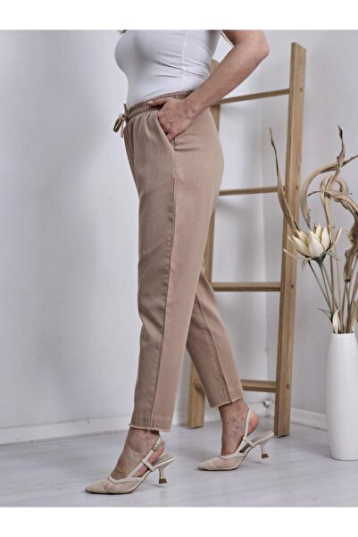 Felix Butik FELİX11721 Paça Püsküllü Camel Bilek Paça Pantolon