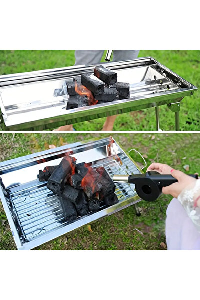 BBQ منفاخ شواء يدوي محمول