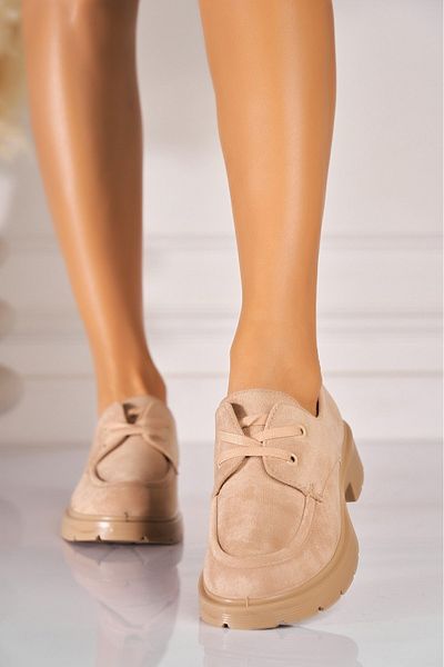 Joana Women's casual shoes Nude made of ecological suede leather Dalina2