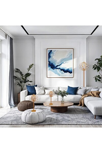 Bahar Aydınlatma Telse Koleksiyonu 3'lü Aydınlatma Seti (1 Lambader, 2 Abajur)