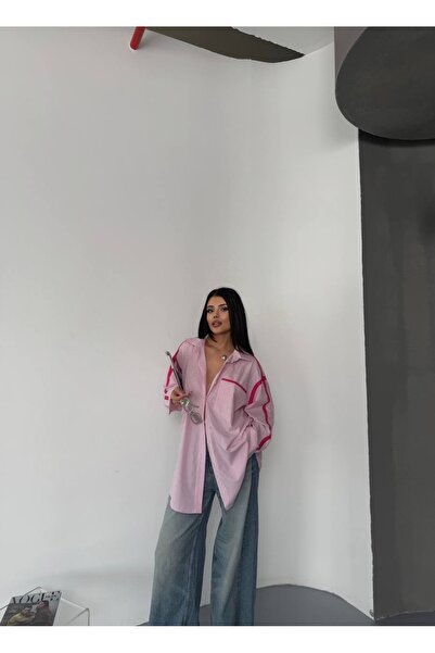 Joana Γυναικεία ροζ πουκάμισα Ashley