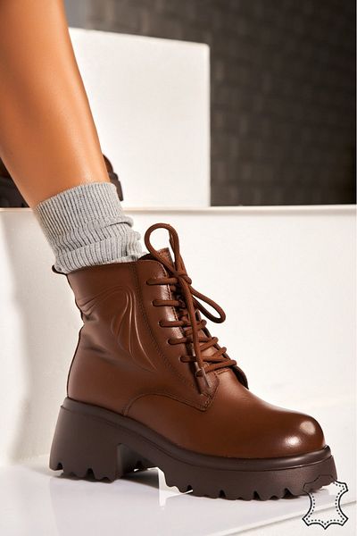 Joana Women's Natural Leather Boots Khaki Melena