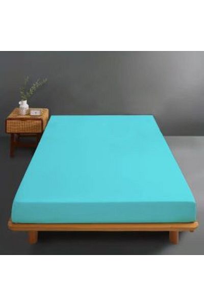 Ralex Bed Sheet Jersey Knit Cotton 100% for Mattress 180 x 200 cm Blue