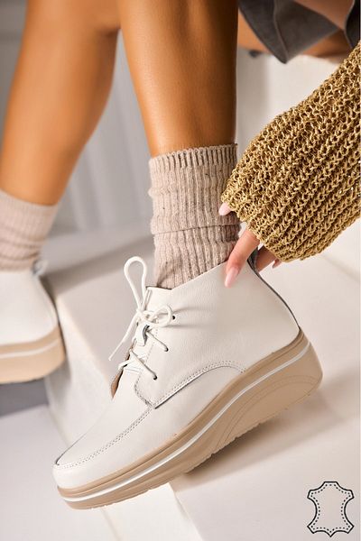 Joana Women's White Genuine Leather Boots Teana