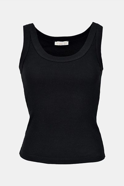 birizmoda Women's Wide Strap Ribbed Cotton Basic Undershirt - Black