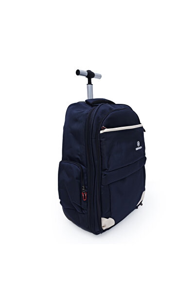B4U Ghiozdan scoala troler unisex 2 compartimente bleumarin liceu 12911A