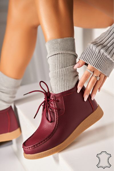 Joana Women's Genuine Leather Boots Bordeaux Delmy