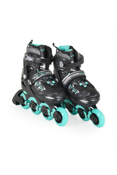 byox Adjustable roller skates size 34-37 for children with PU wheels, aluminum base, lace closure, straps