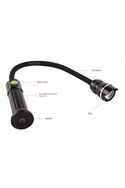 VTM Lanterna de lucru cu magnet, brat mobil, led T6 1000Lm, 1x3,7v li-ion/FS-888