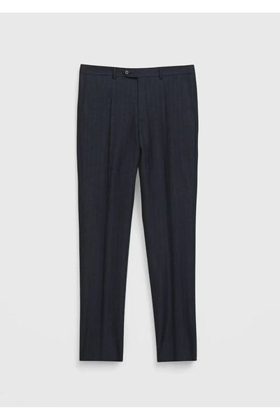 Ramsey Navy Blue Striped Zeroweight Slim Fit 100% Wool Suit
