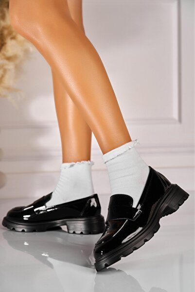 Joana Pantofi dama casual Negri din Piele Ecologica Lacuita Yeily3