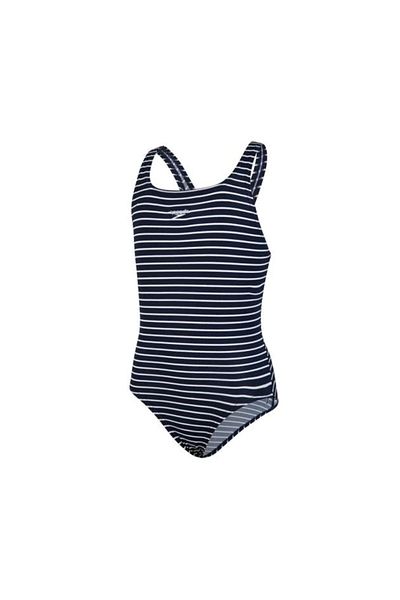 SPEEDO Endurance Printed Medal Girl's Swimsuit Navy Blue-White