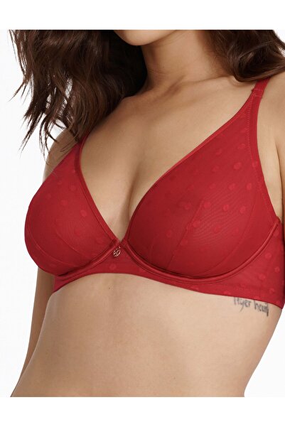 ESOTIQ Non-Padded Soft Bra Underwired Polka Dot Mesh Sensual & Elegant | Izzie