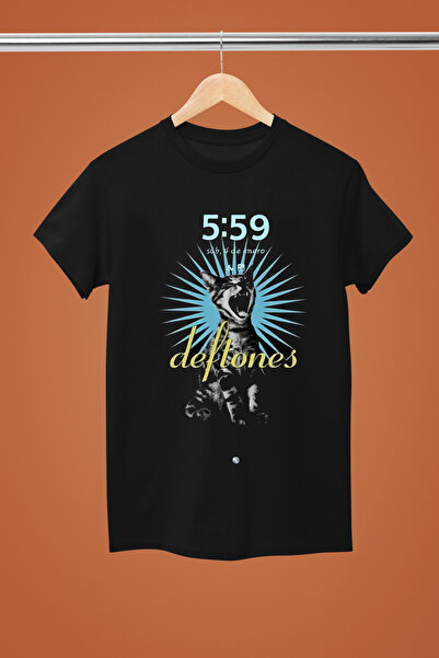 MAGORS تيشيرت روك من القطن بأكمام قصيرة وطبعة DEFTONES