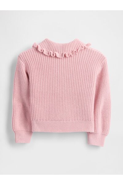 GAP Kız Bebek Pembe Yaka Detaylı Hırka Kazak