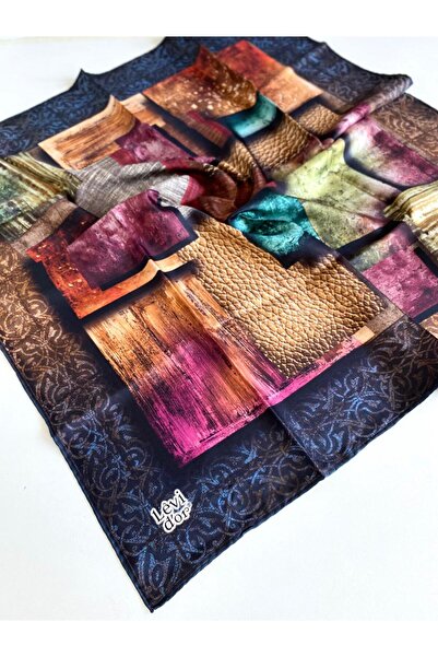 Levidor وشاح حرير تيفيل منقوش بالبرقوق 27630